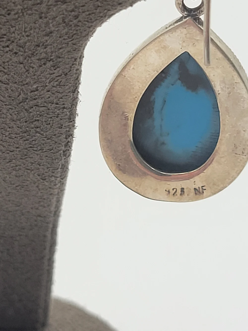 Sterling Silver Nickel Free Turquoise Dangle Tear drop Earrings